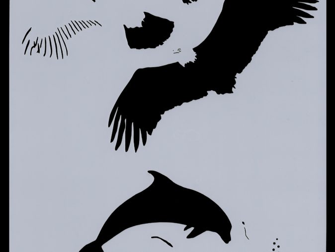 Animals (Eagle & Dolphin) Stencil