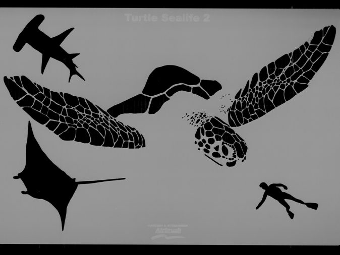 Turtle Sea Life Stencil 2