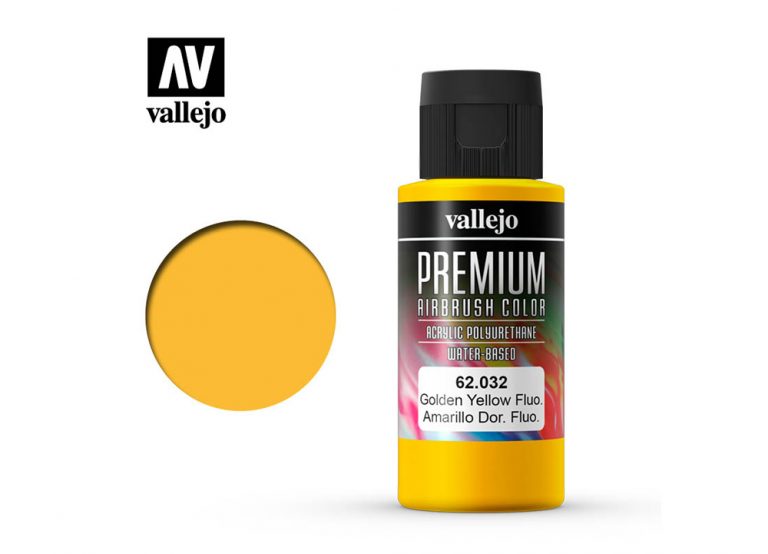 Vallejo Premium Colors - Fluorescent Golden Yellow (60ml)