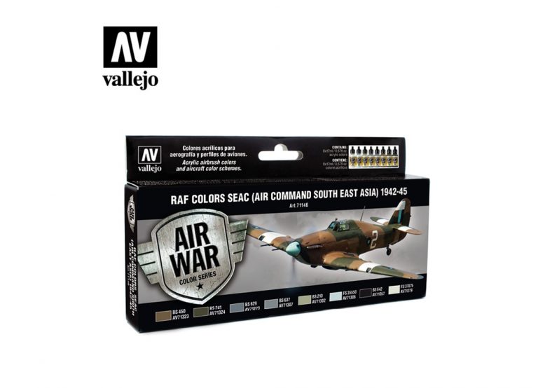 Vallejo Model Air Paint Set - RAF Colors SEAC (Air Command South East Asia) 1942-45