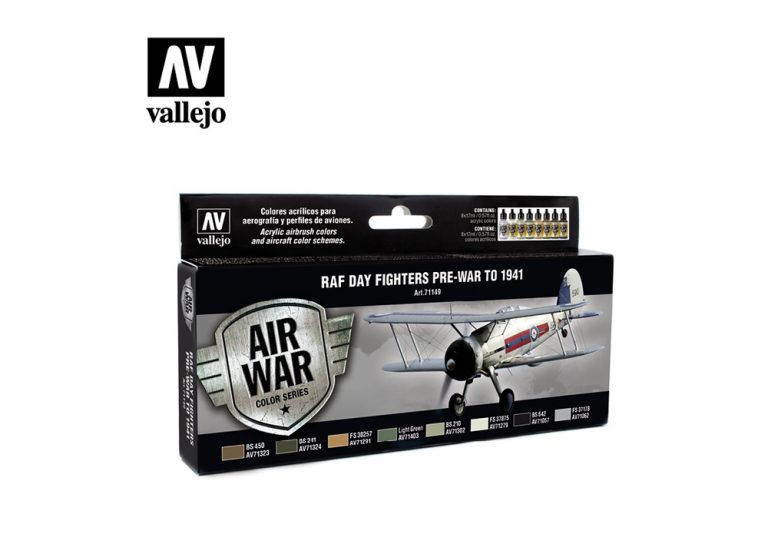Vallejo Model Air Paint Set - RAF Colors Day Fighters Pre-War to 1941