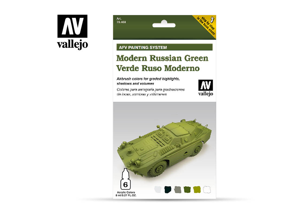 Vallejo Paint 17ml Bottle Cold War & Modern Russian Green Patters Model Air  AFV Paint Set (8 Colors) 