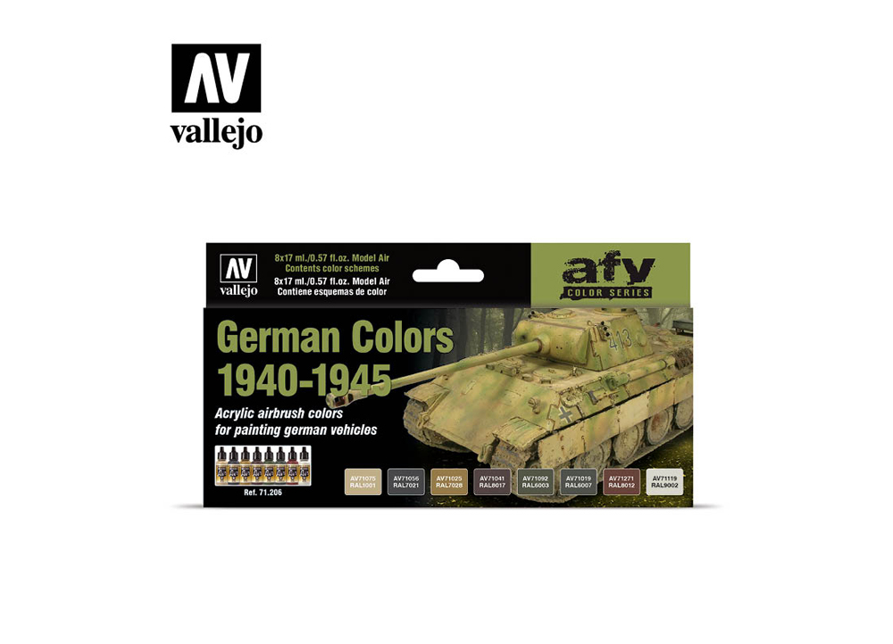 Vallejo Model Air Paint Set - German Colors 1940-1945 - Everything