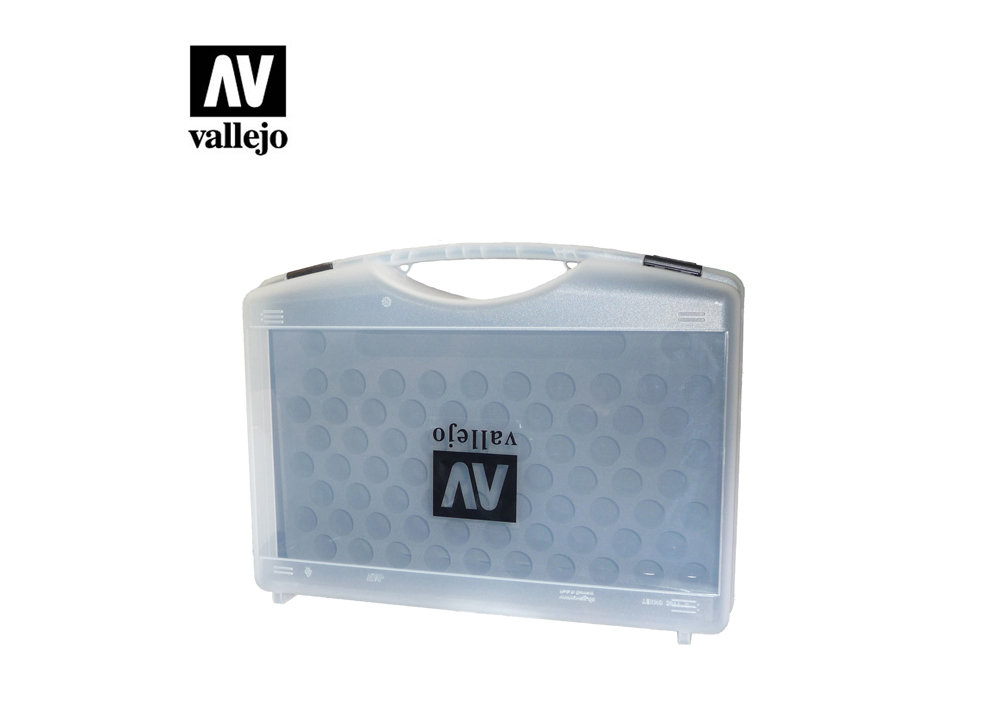 Vallejo Model Air Paint Set in Plastic Storage Case (72 Colors & Brushes)  Hobby and Model