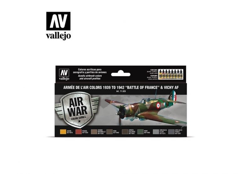 Vallejo Model Air Paint Set - Armée de l’Air colors 1939 to 1942 “Battle of France” & Vichy AF