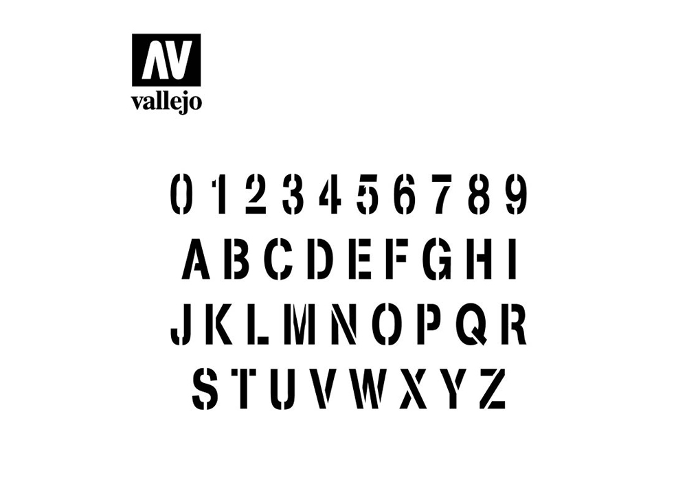 Vallejo Stencil 1 35 Stamp Font