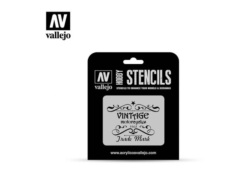 Vallejo Stencil - 1:35 Vintage Motorcycles Sign