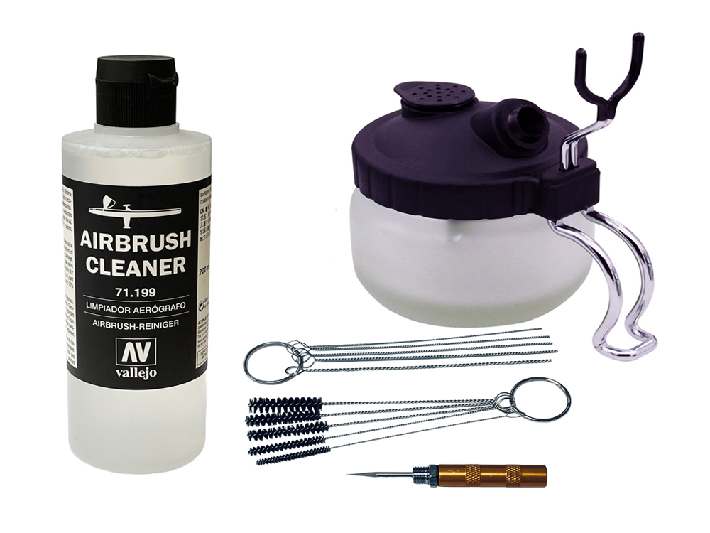 NEOECO Universal Airbrush Cleaning Pot With Airbrush Wipes Kit
