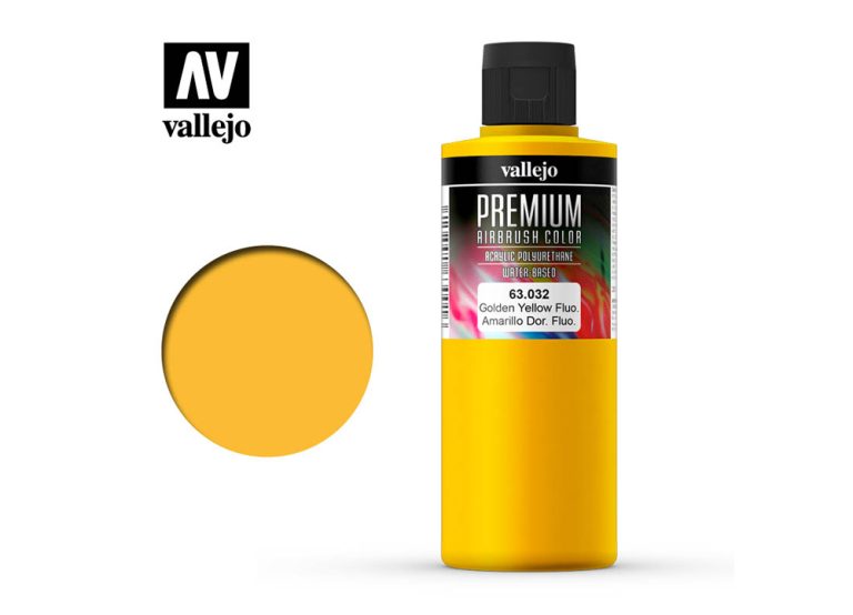 Vallejo Premium Colors - Fluorescent Golden Yellow (200ml)