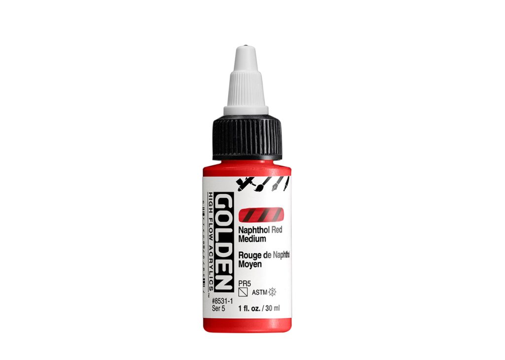 Golden High Flow: Naphthol Red Medium (30ml) - Everything Airbrush