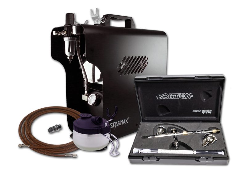 Airbrushing Kit With Evolution 2024 CRplus Two In One Airbrush   Sparmax 620X And Evolution 2024 CRplus Two In One Airbrushing Kit 768x549 