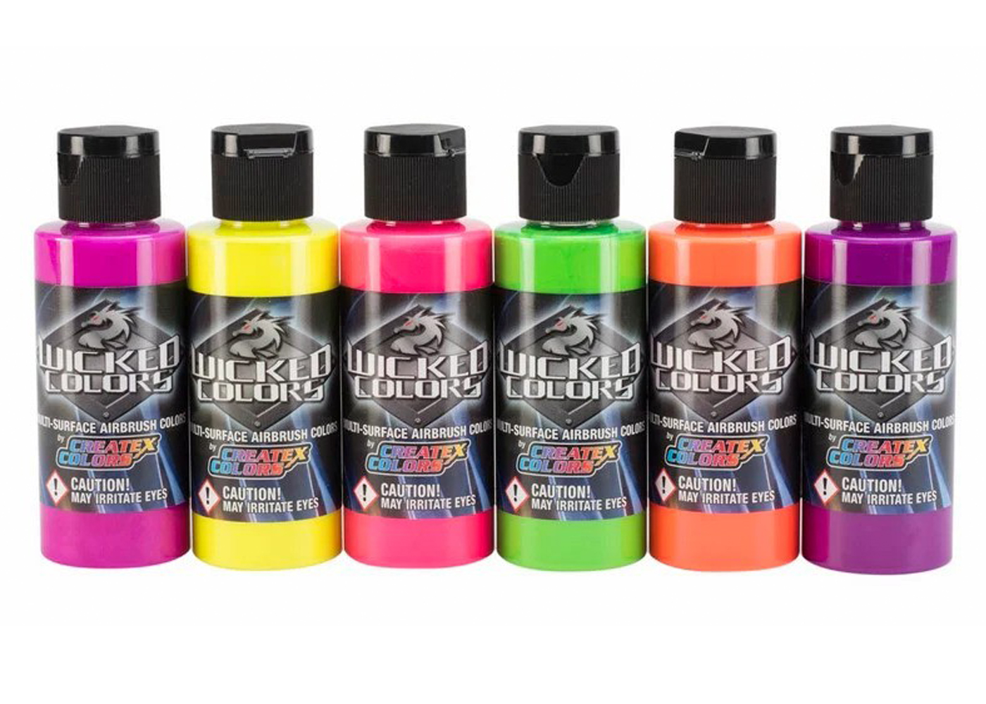 Createx - Wicked Fluorescent Set - 6 x 2oz Bottles (60ml) - Everything ...