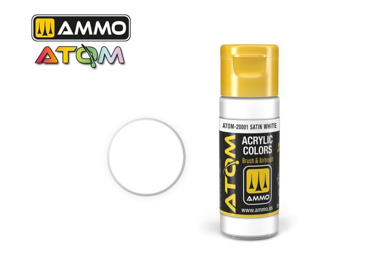 Ammo Atom Acrylic Colors - Satin White (20ml)