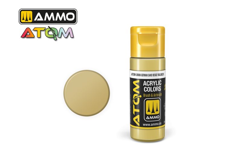Ammo Atom Acrylic Colors - German Sand Beige RAL8031 (20ml)
