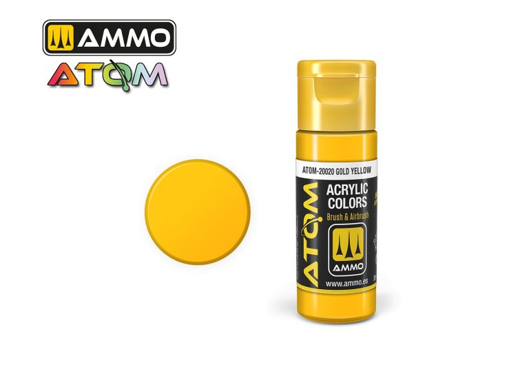 Ammo Atom Acrylic Colors - Gold Yellow (20ml)