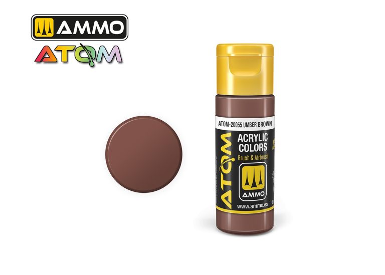 Ammo Atom Acrylic Colors - Umber Brown (20ml)