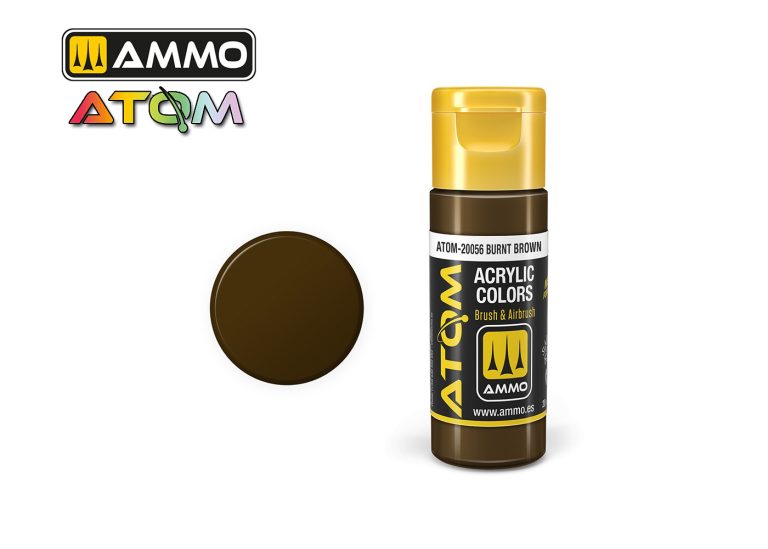 Ammo Atom Acrylic Colors - Burnt Brown (20ml)