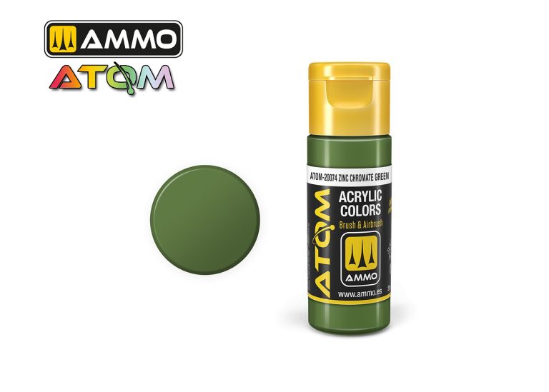Ammo Atom Acrylic Colors - Zinc Chromate Green (20ml)