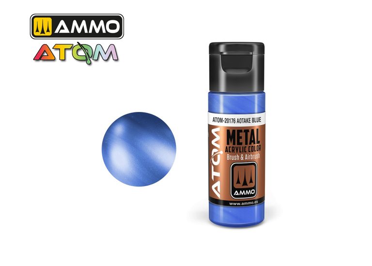 Ammo Atom Acrylic Colors - Metallic Aotake Blue (20ml)