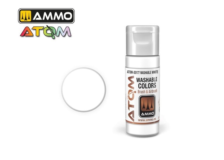 Ammo Atom Acrylic Colors - Washable White (20ml)