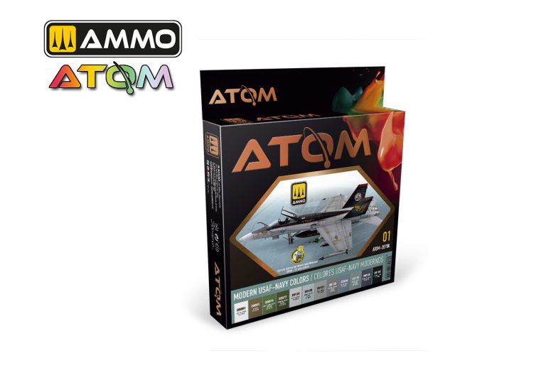 Mig Ammo - Atom Modern USAF-NAVY Paint Set (12 x 20ml)