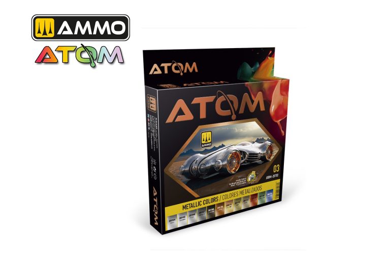 Mig Ammo - Atom Metallic Colors Paint Set (12 x 20ml)